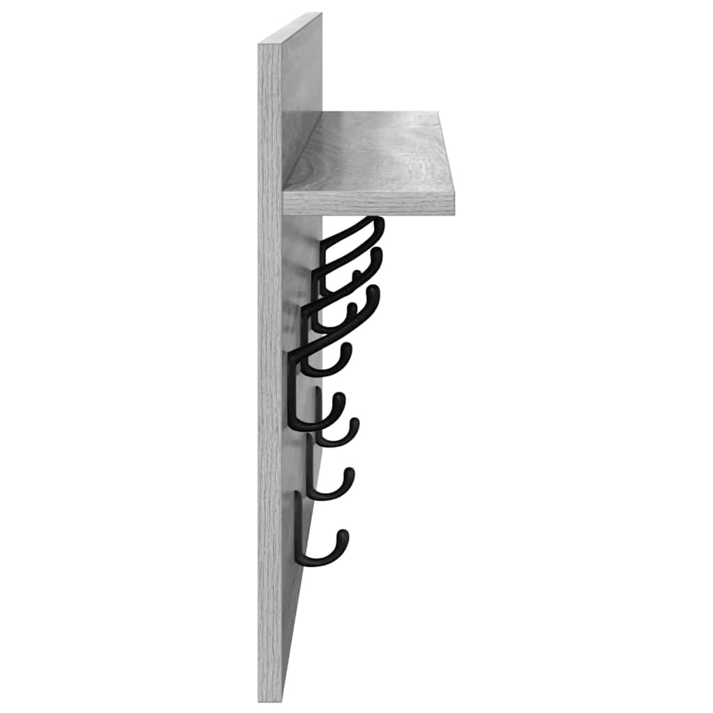 Porte-manteau mural avec étagère Sonoma gris 60 x 40 x 12 cm
