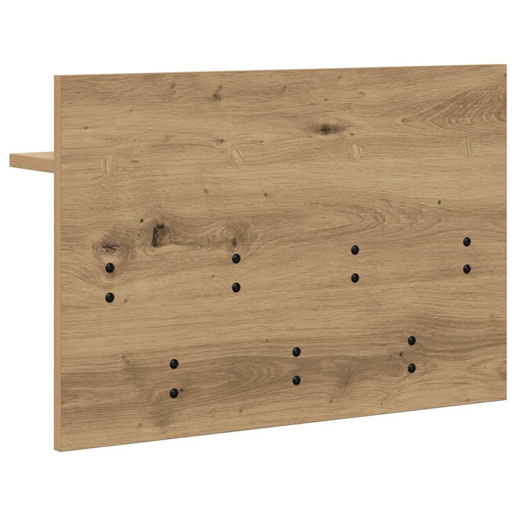 Porte-manteau mural chêne artisanal 60 x 40 x 12 cm