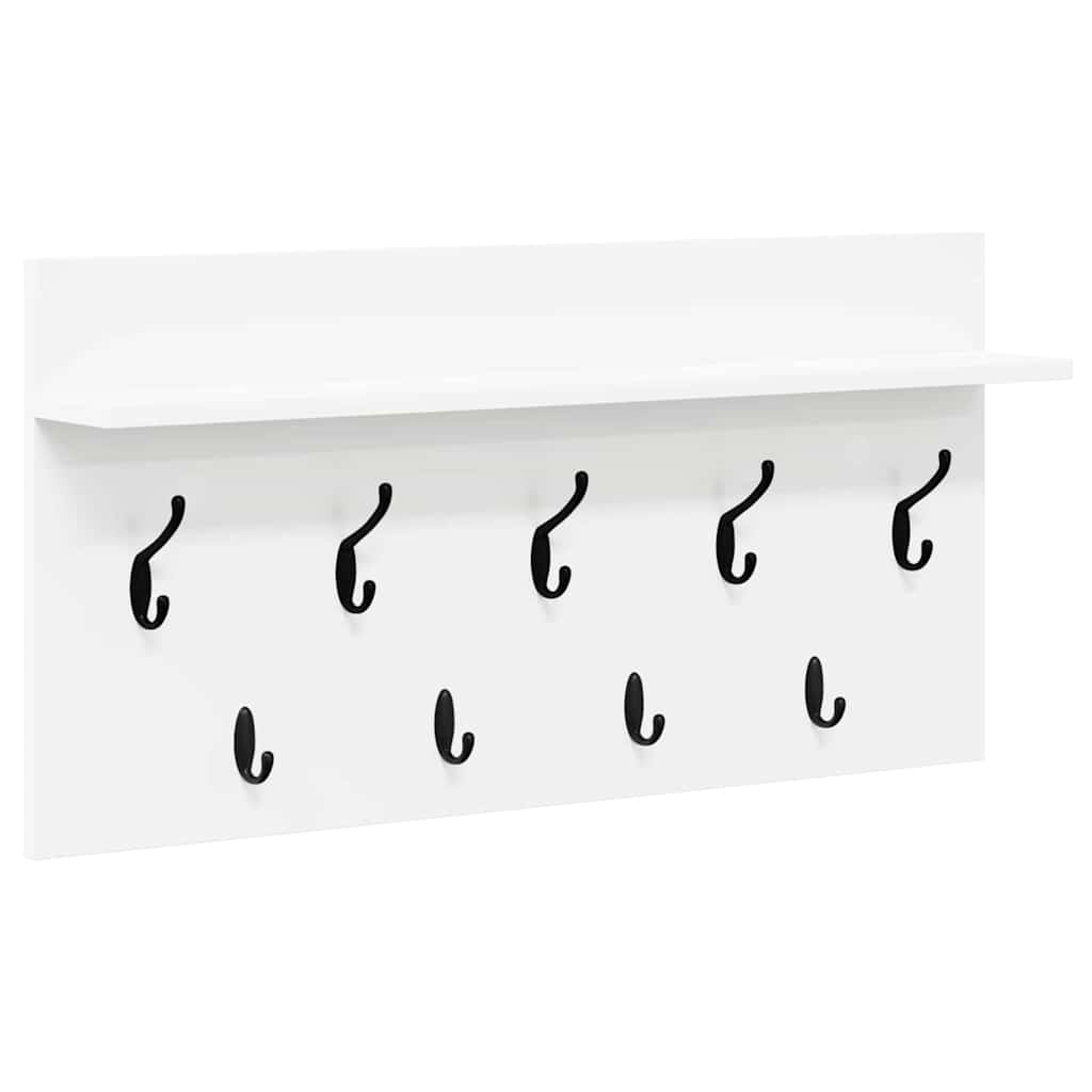 Porte-manteau mural Blanc 80 x 40 x 12 cm Bois d'ingénierie