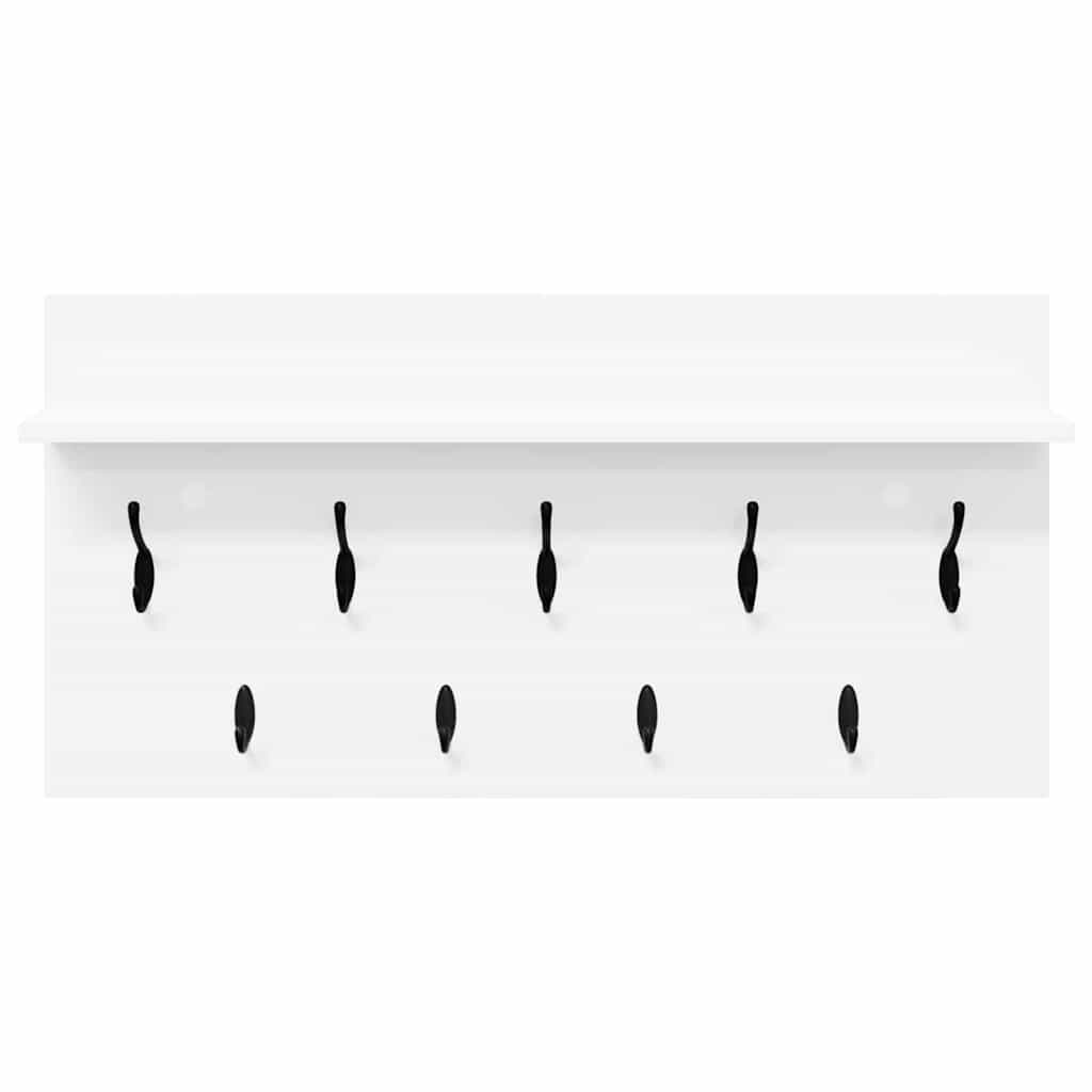 Porte-manteau mural Blanc 80 x 40 x 12 cm Bois d'ingénierie