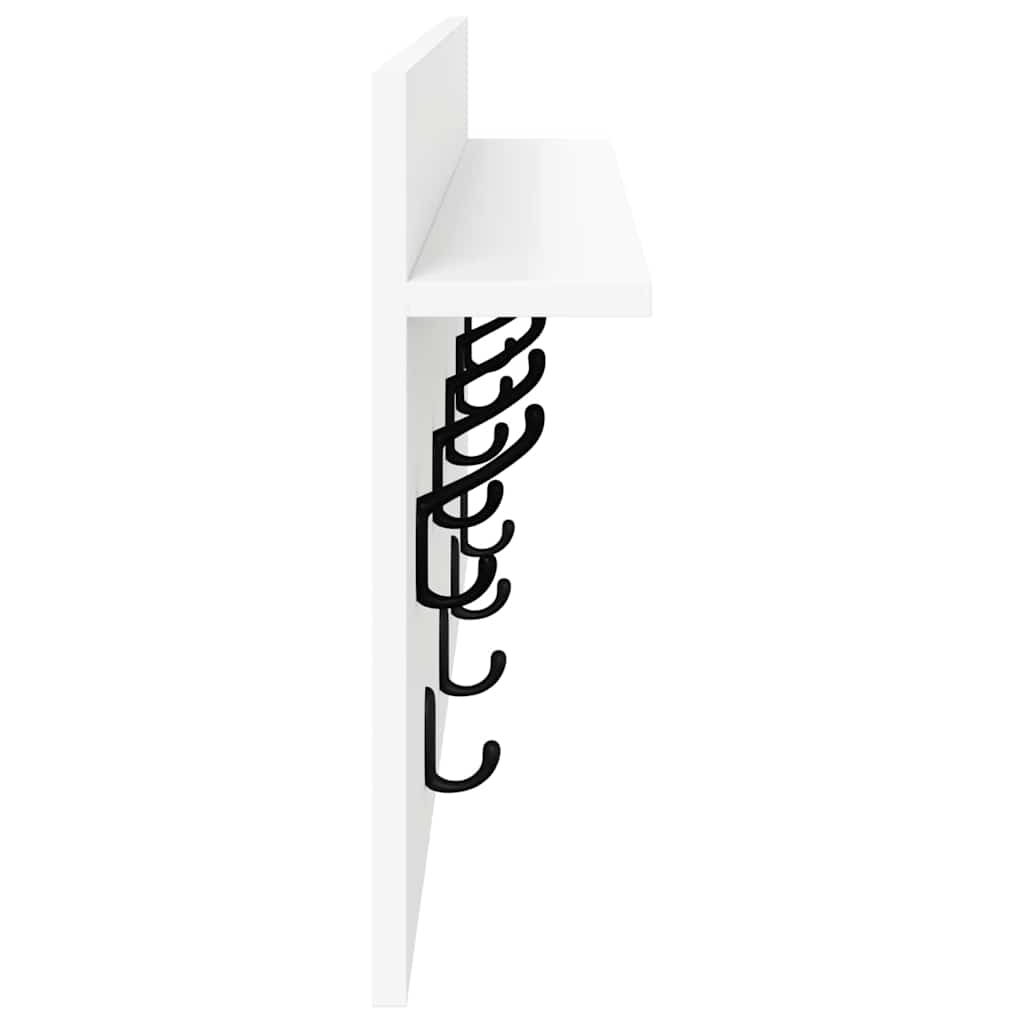 Porte-manteau mural Blanc 80 x 40 x 12 cm Bois d'ingénierie