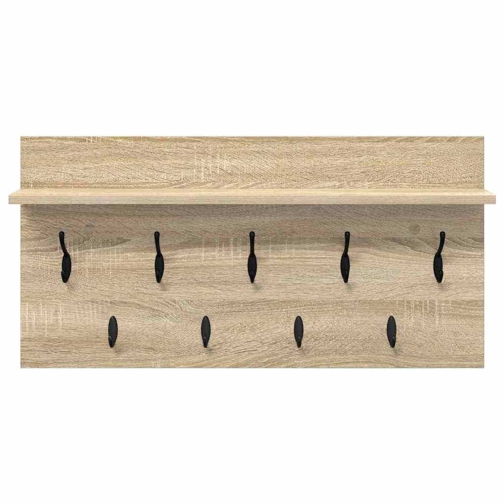 Porte-manteau mural avec étagère Chêne sonoma 80 x 40 x 12 cm