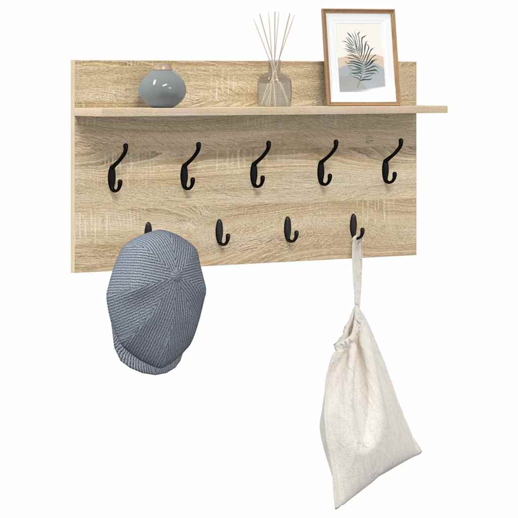 Porte-manteau mural avec étagère Chêne sonoma 80 x 40 x 12 cm