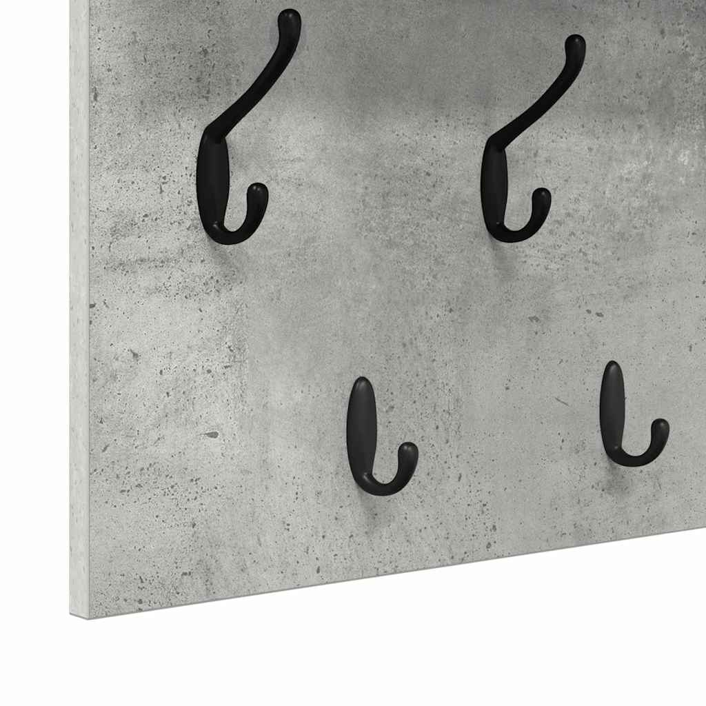 Porte-manteau mural avec étagère Gris béton 80 x 40 x 12 cm