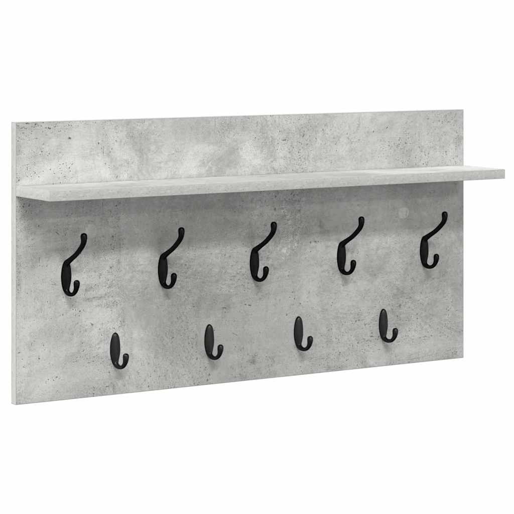 Porte-manteau mural avec étagère Gris béton 80 x 40 x 12 cm