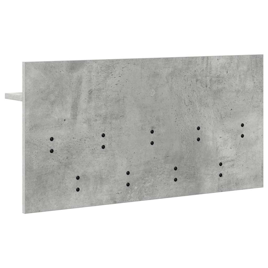 Porte-manteau mural avec étagère Gris béton 80 x 40 x 12 cm