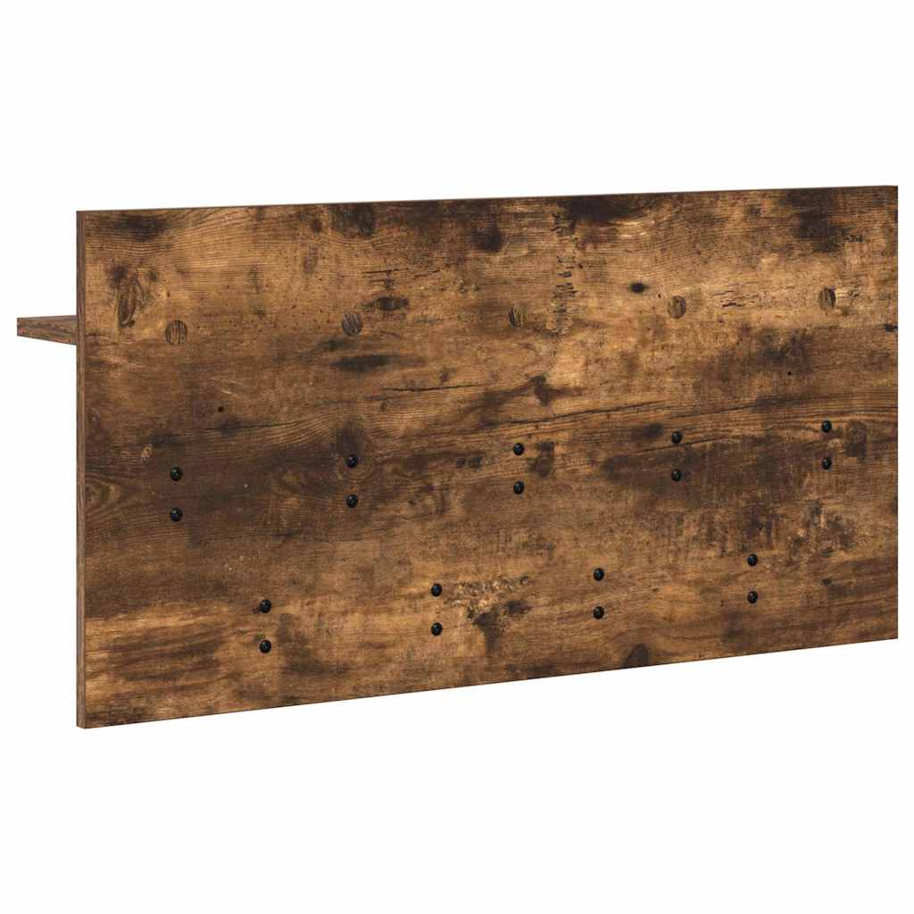 Porte-manteau mural avec étagère Chêne fumé 80 x 40 x 12 cm