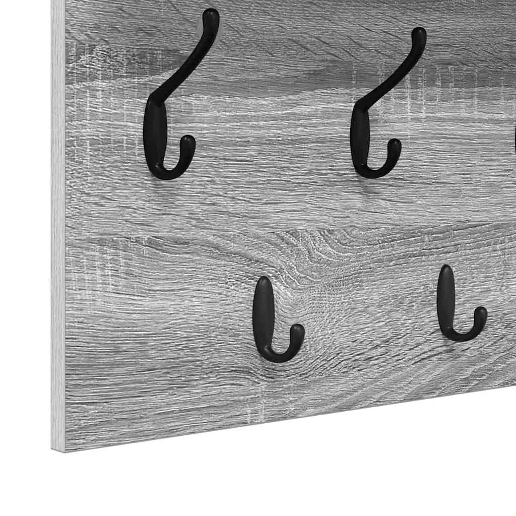 Porte-manteau mural avec étagère Sonoma gris 80 x 40 x 12 cm
