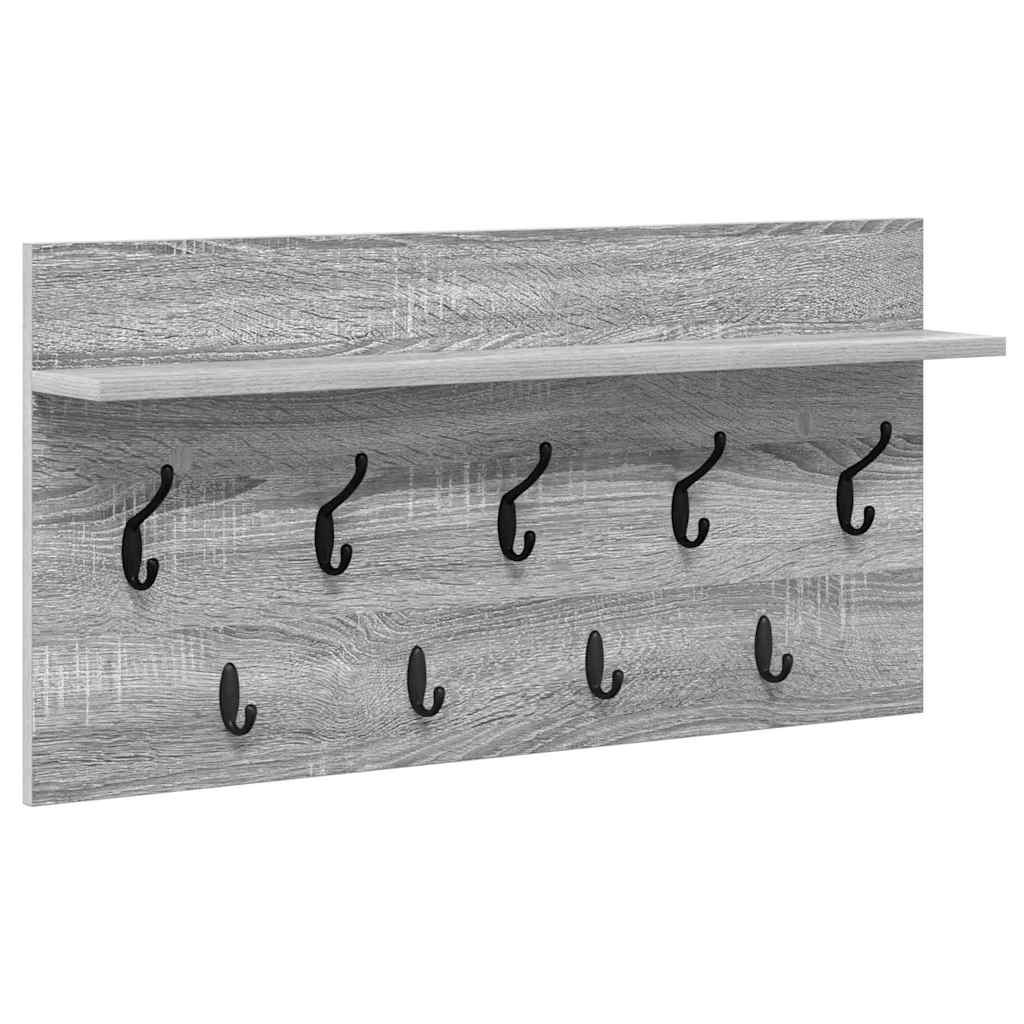 Porte-manteau mural avec étagère Sonoma gris 80 x 40 x 12 cm