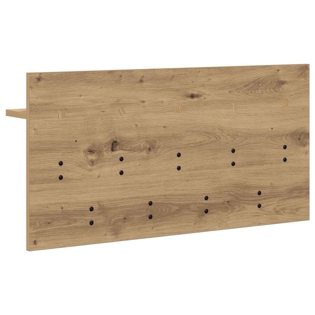 Porte-manteau mural chêne artisanal 80 x 40 x 12 cm