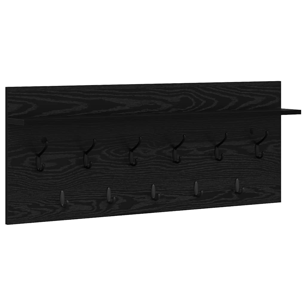 Porte-manteau mural avec étagère Chêne noir Bois d'ingénierie