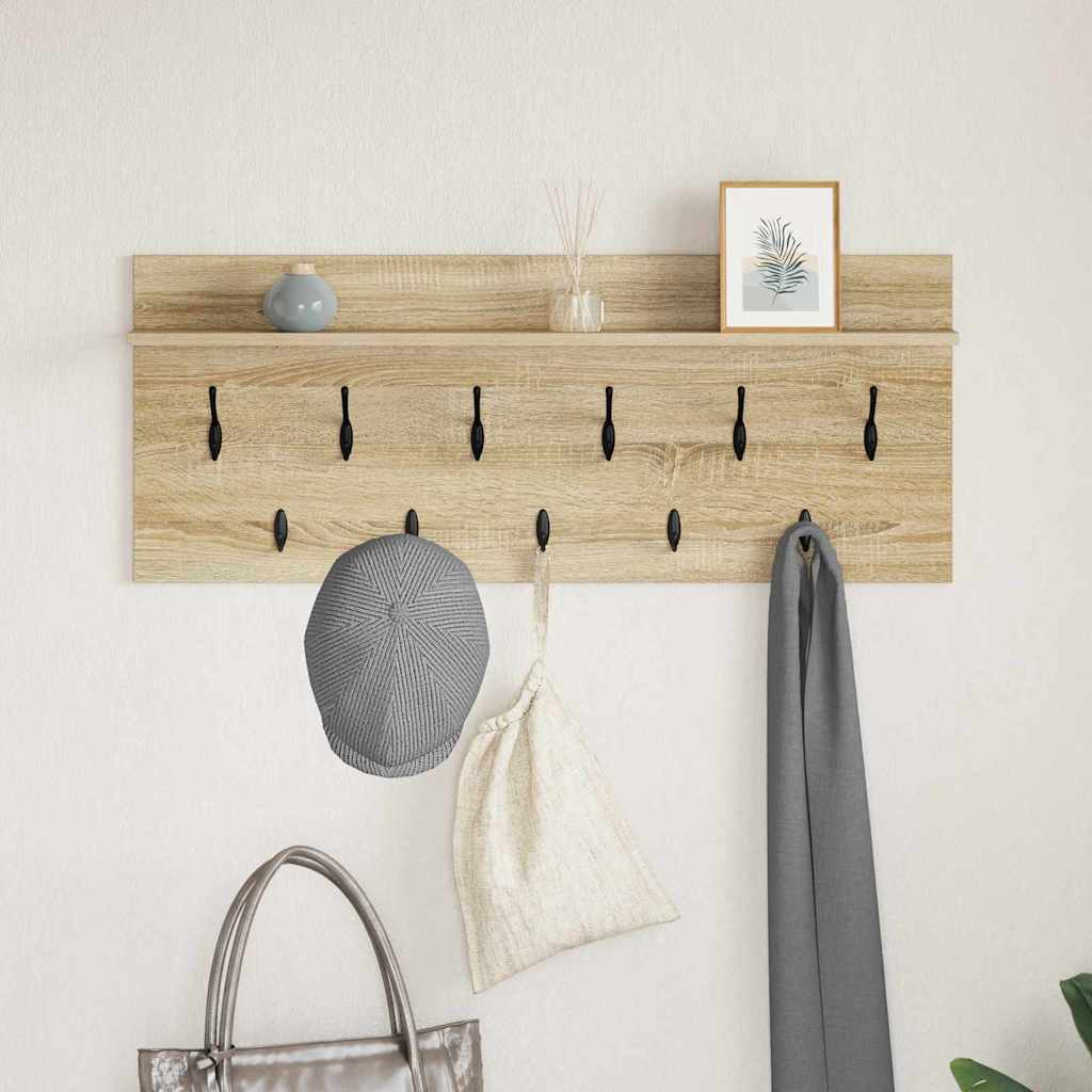Porte-manteau mural avec étagère Chêne sonoma Bois d'ingénierie