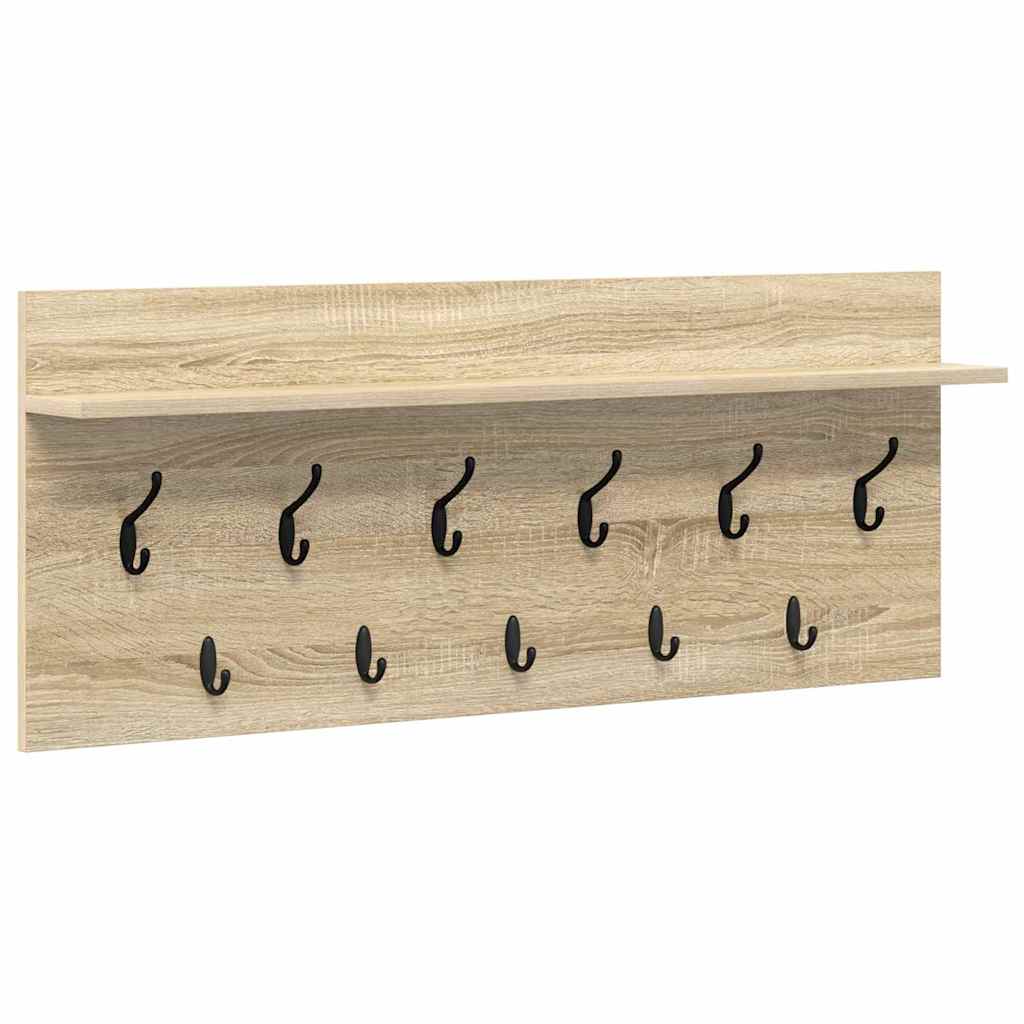 Porte-manteau mural avec étagère Chêne sonoma Bois d'ingénierie