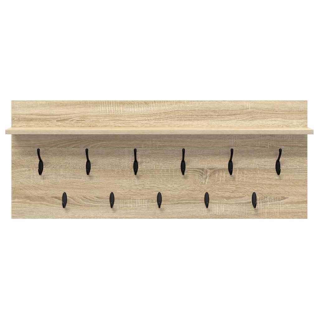 Porte-manteau mural avec étagère Chêne sonoma Bois d'ingénierie