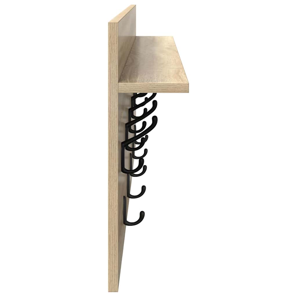 Porte-manteau mural avec étagère Chêne sonoma Bois d'ingénierie