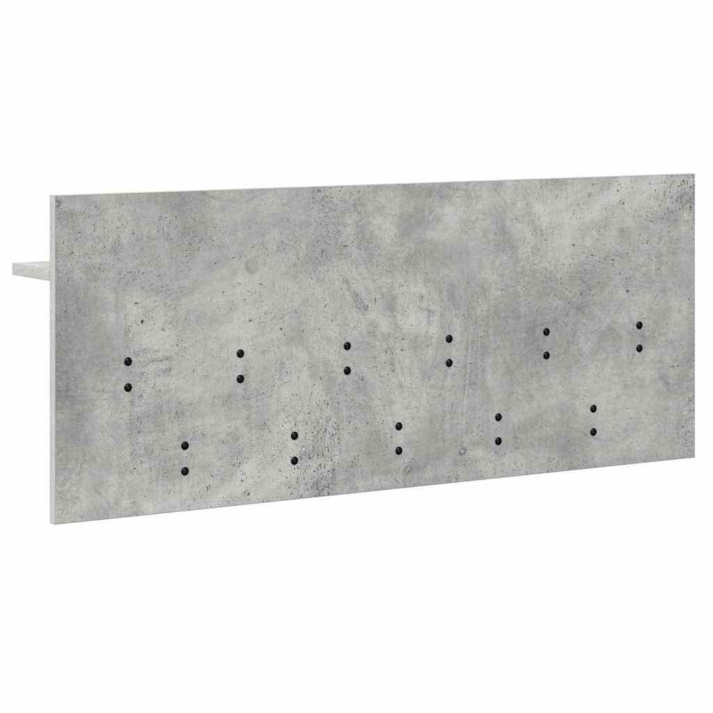 Porte-manteau mural avec étagère Gris béton Bois d'ingénierie