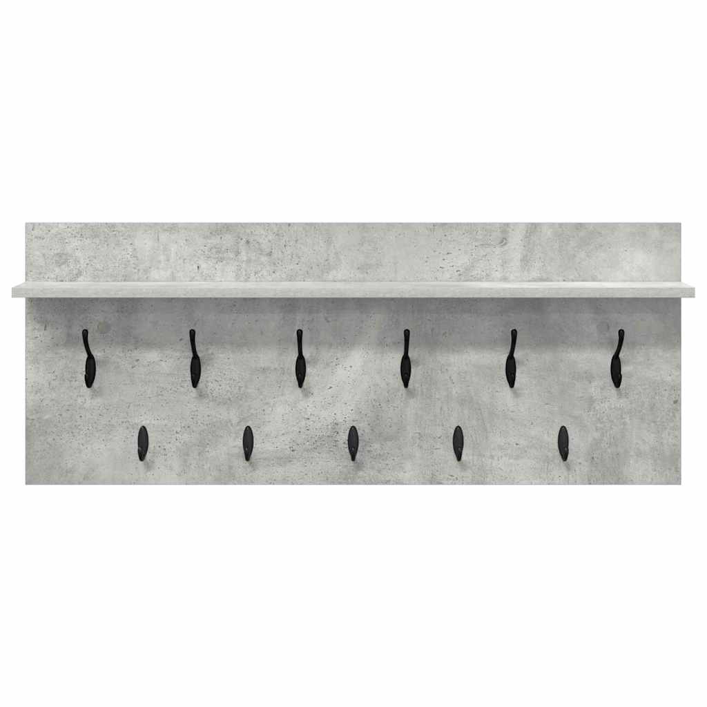 Porte-manteau mural avec étagère Gris béton Bois d'ingénierie