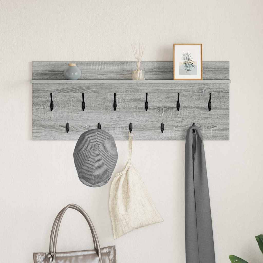 Porte-manteau mural avec étagère Sonoma gris Bois d'ingénierie