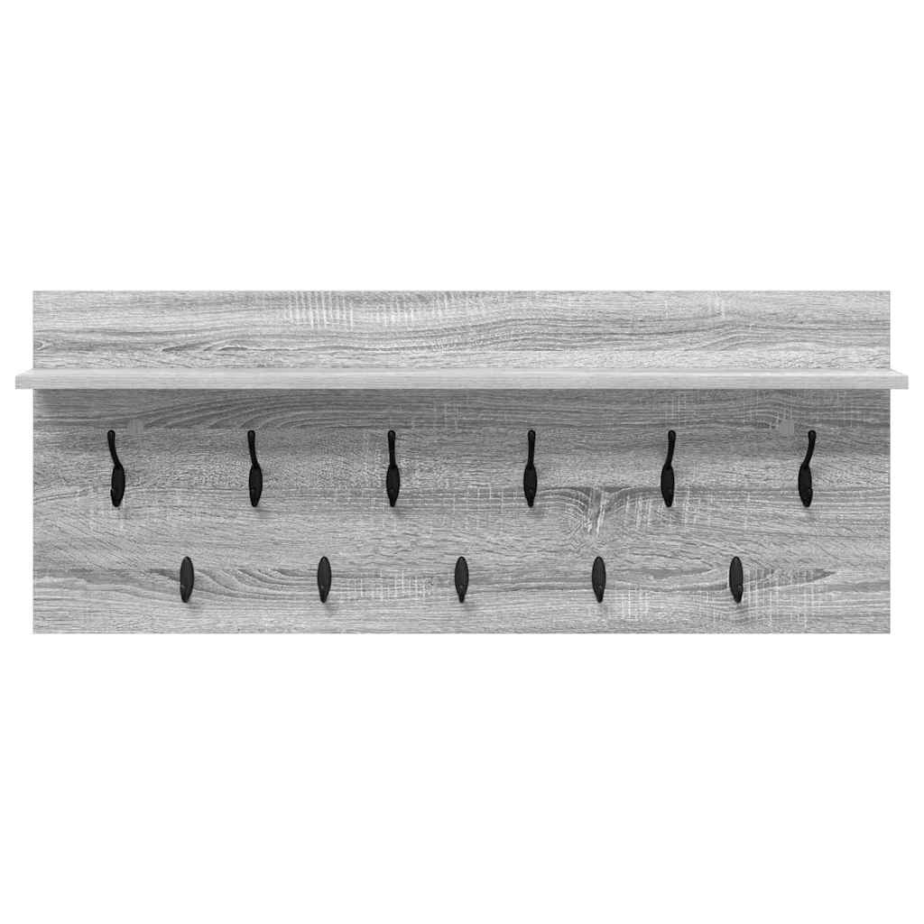 Porte-manteau mural avec étagère Sonoma gris Bois d'ingénierie