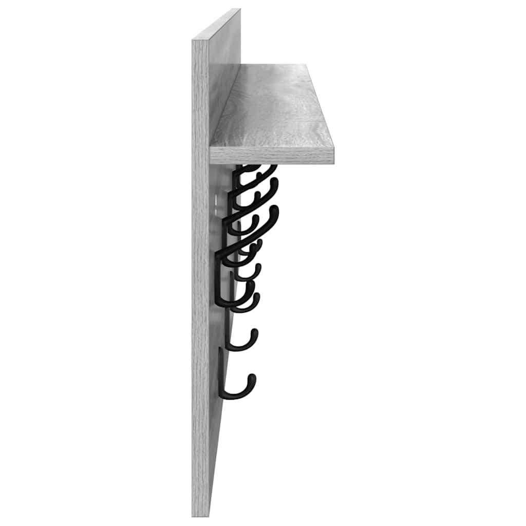 Porte-manteau mural avec étagère Sonoma gris Bois d'ingénierie