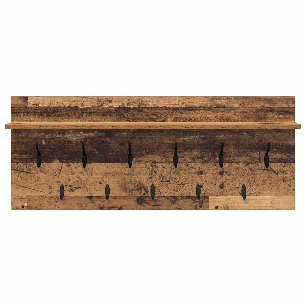 Porte-manteau mural avec étagère Bois ancien Bois d'ingénierie