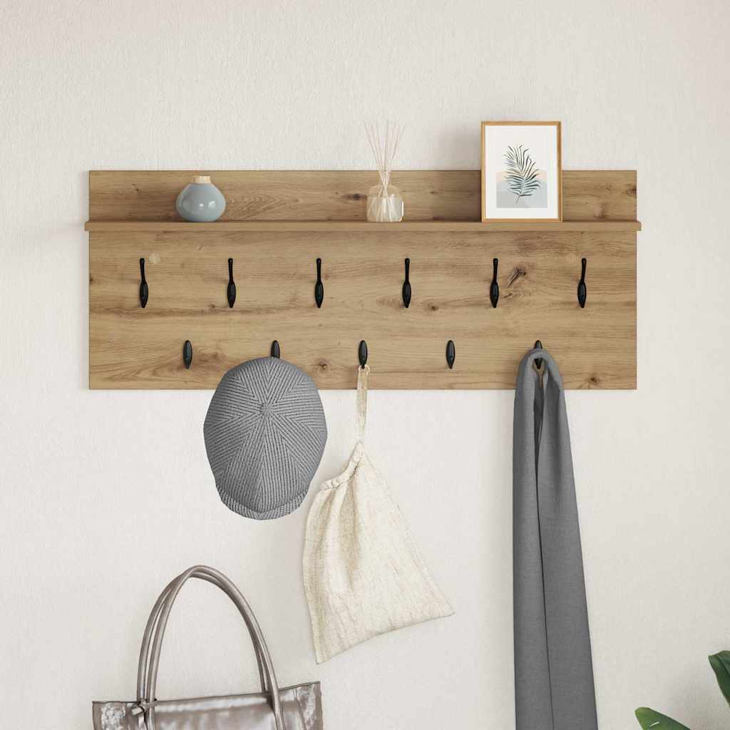 Porte-manteau mural chêne artisanal Bois d'ingénierie