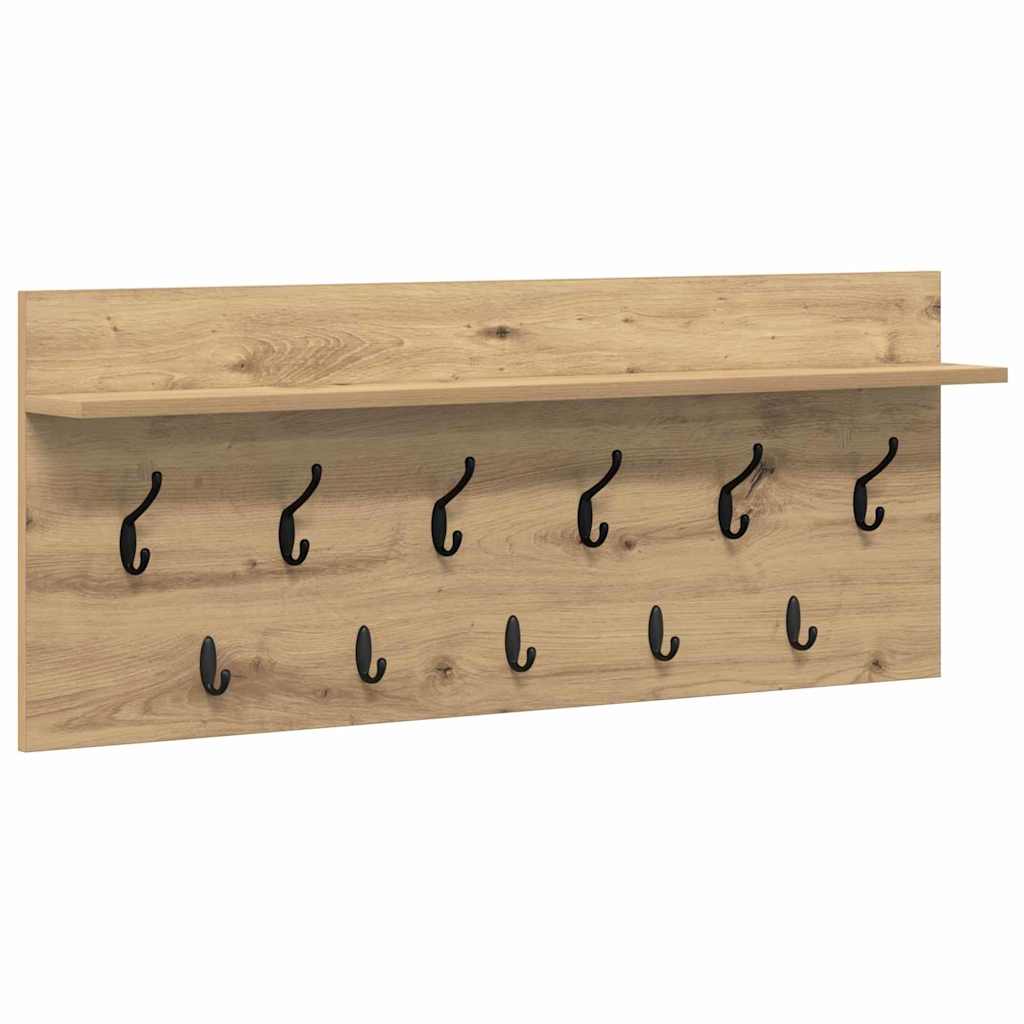 Porte-manteau mural chêne artisanal Bois d'ingénierie