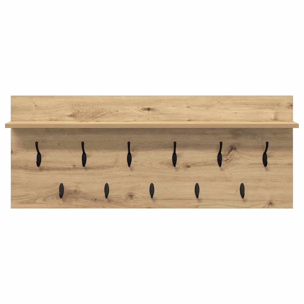 Porte-manteau mural chêne artisanal Bois d'ingénierie
