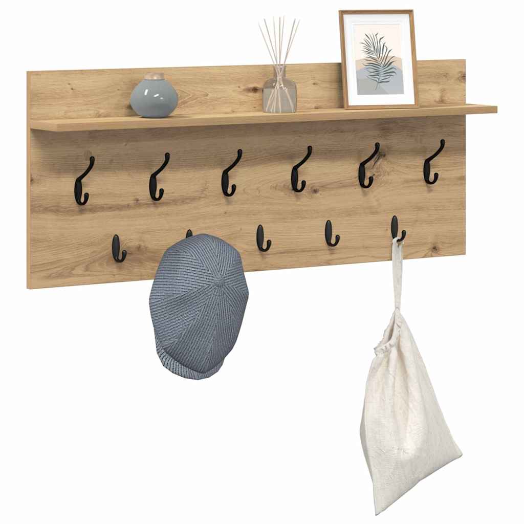 Porte-manteau mural chêne artisanal Bois d'ingénierie