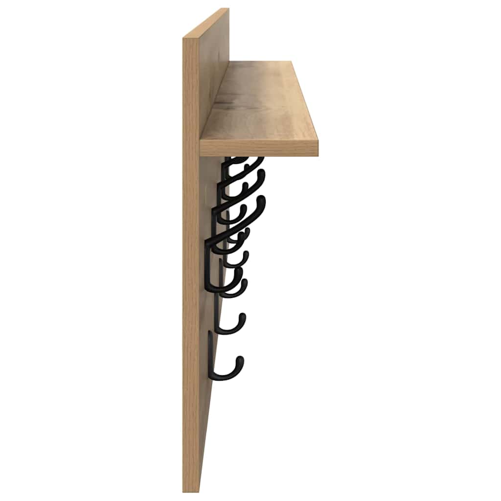 Porte-manteau mural chêne artisanal Bois d'ingénierie