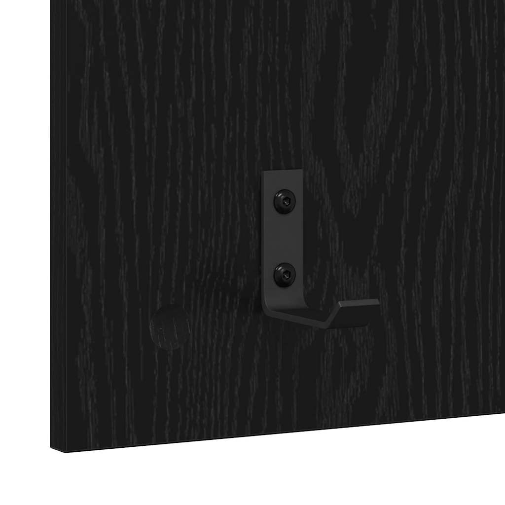 Porte-manteau mural avec étagère Chêne noir 90 x 40 x 10 cm