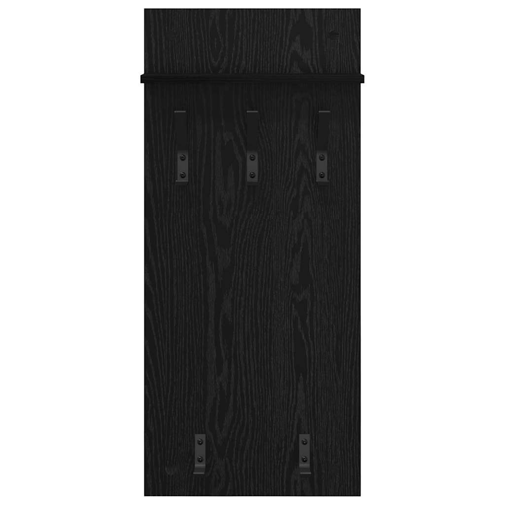Porte-manteau mural avec étagère Chêne noir 90 x 40 x 10 cm