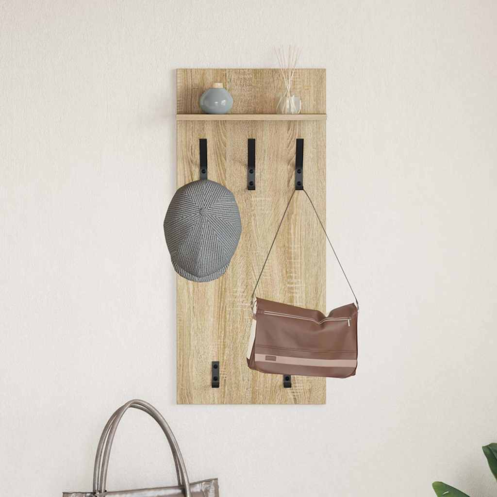 Porte-manteau mural avec étagère Chêne sonoma 90 x 40 x 10 cm