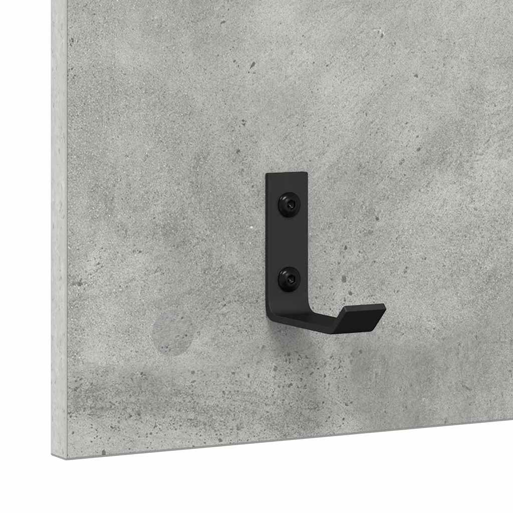 Porte-manteau mural avec étagère Gris béton 90 x 40 x 10 cm