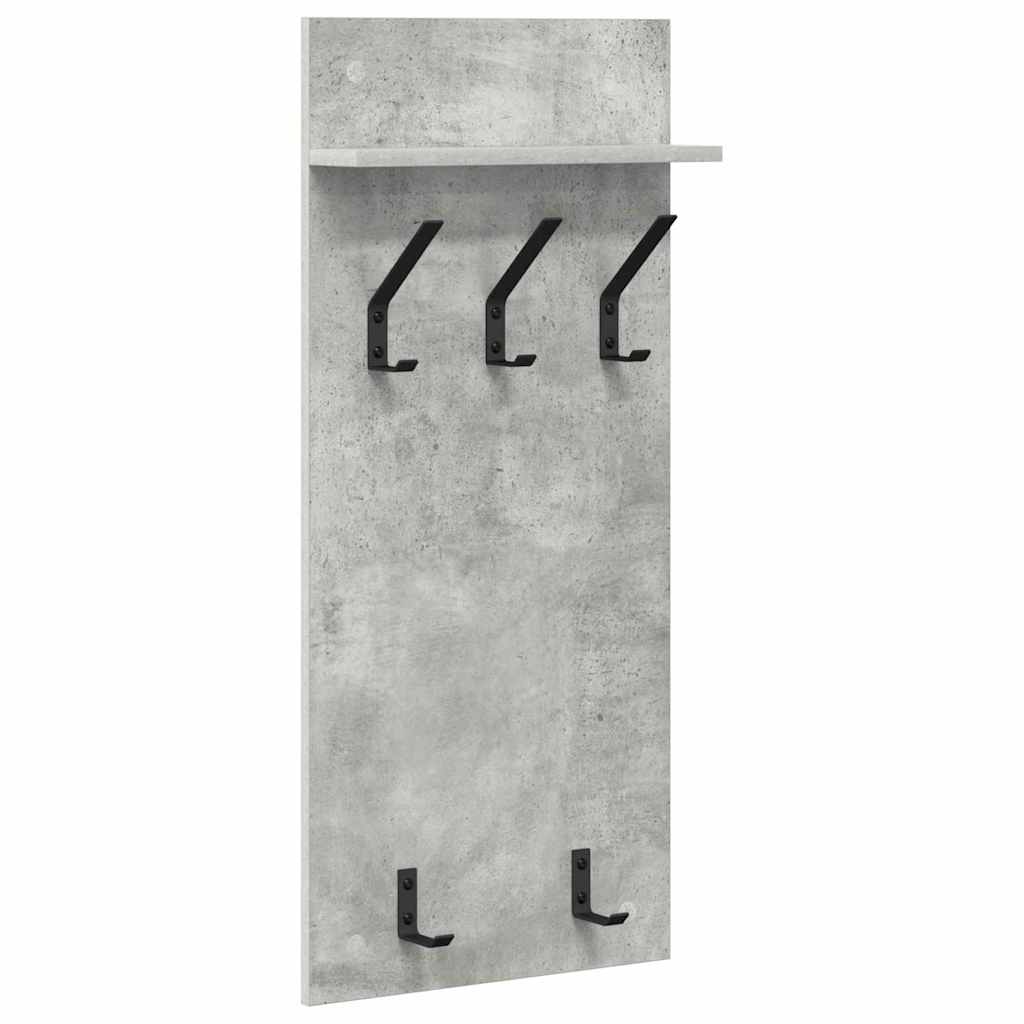 Porte-manteau mural avec étagère Gris béton 90 x 40 x 10 cm