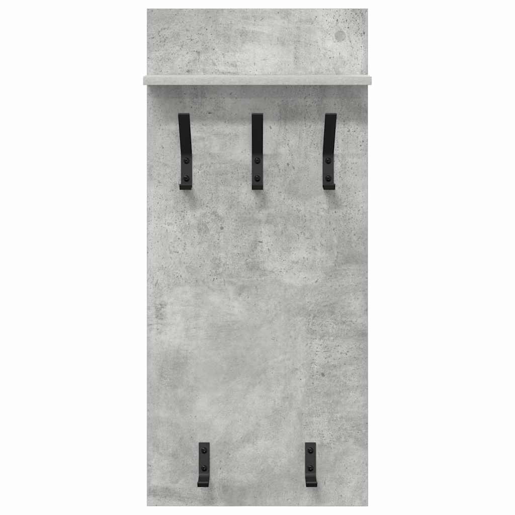 Porte-manteau mural avec étagère Gris béton 90 x 40 x 10 cm