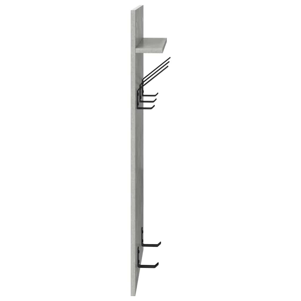 Porte-manteau mural avec étagère Gris béton 90 x 40 x 10 cm
