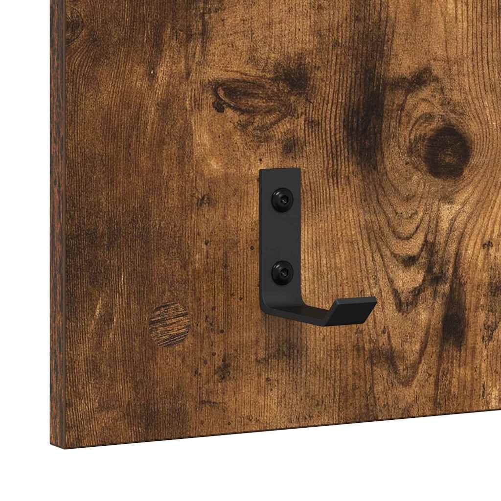 Porte-manteau mural avec étagère Chêne fumé 90 x 40 x 10 cm