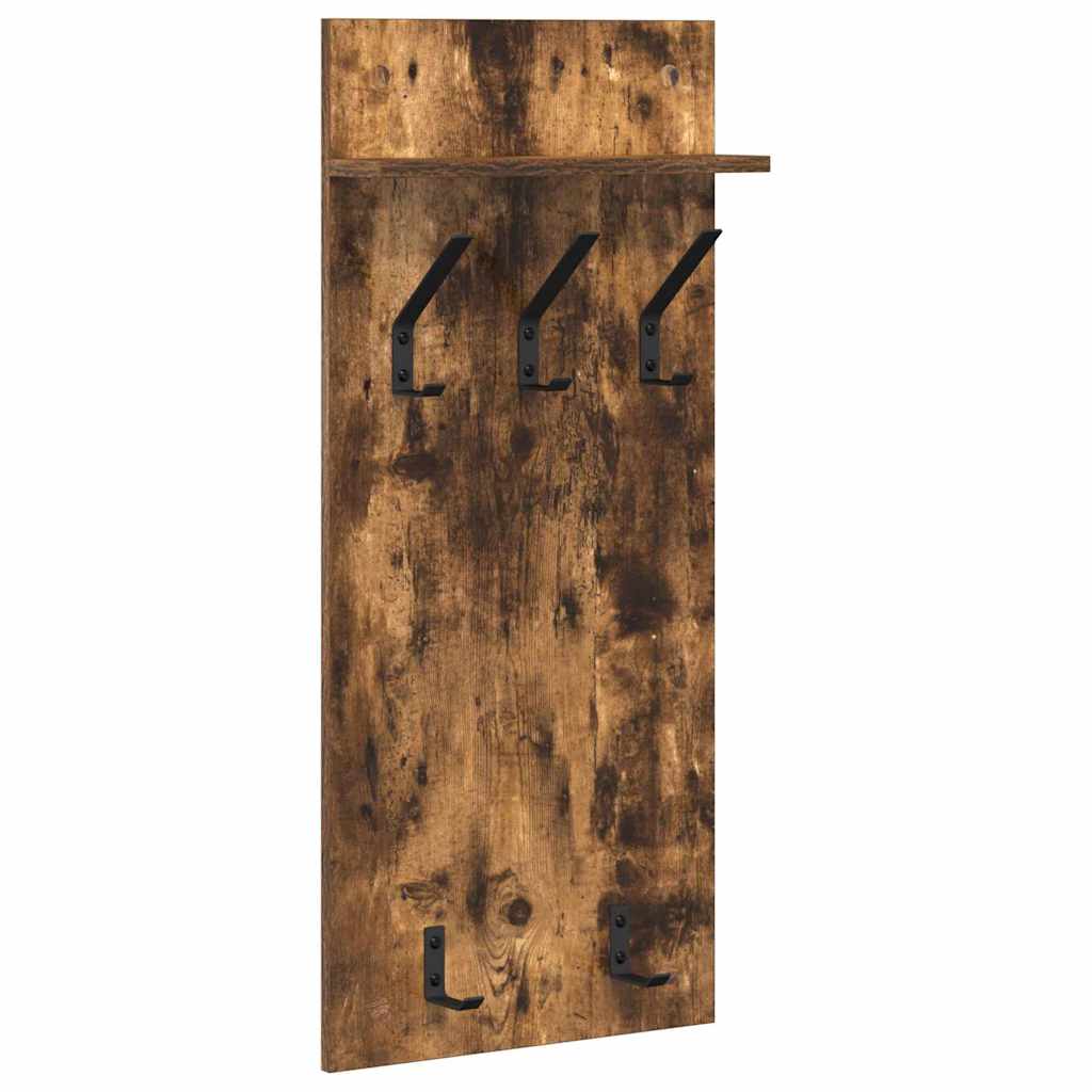 Porte-manteau mural avec étagère Chêne fumé 90 x 40 x 10 cm