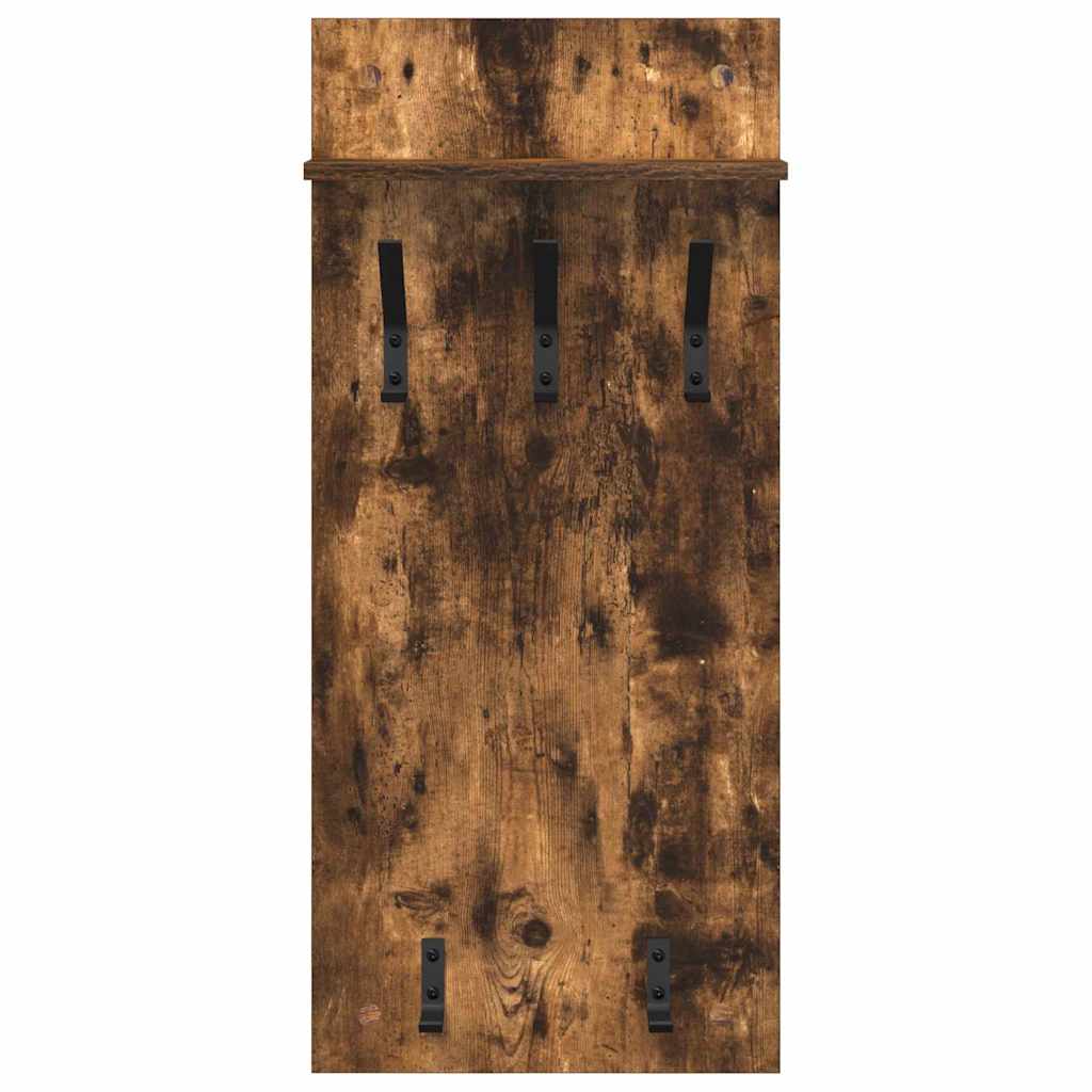 Porte-manteau mural avec étagère Chêne fumé 90 x 40 x 10 cm