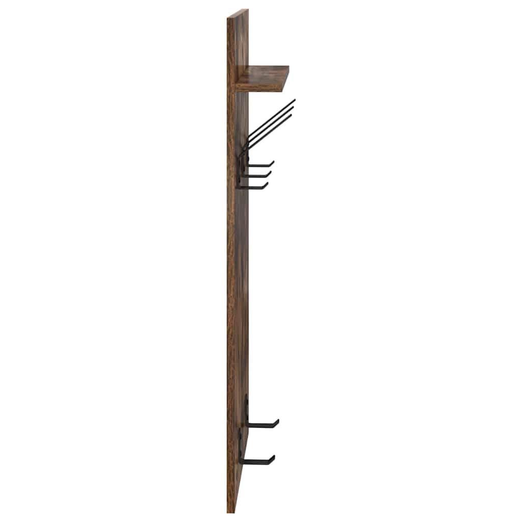 Porte-manteau mural avec étagère Chêne fumé 90 x 40 x 10 cm