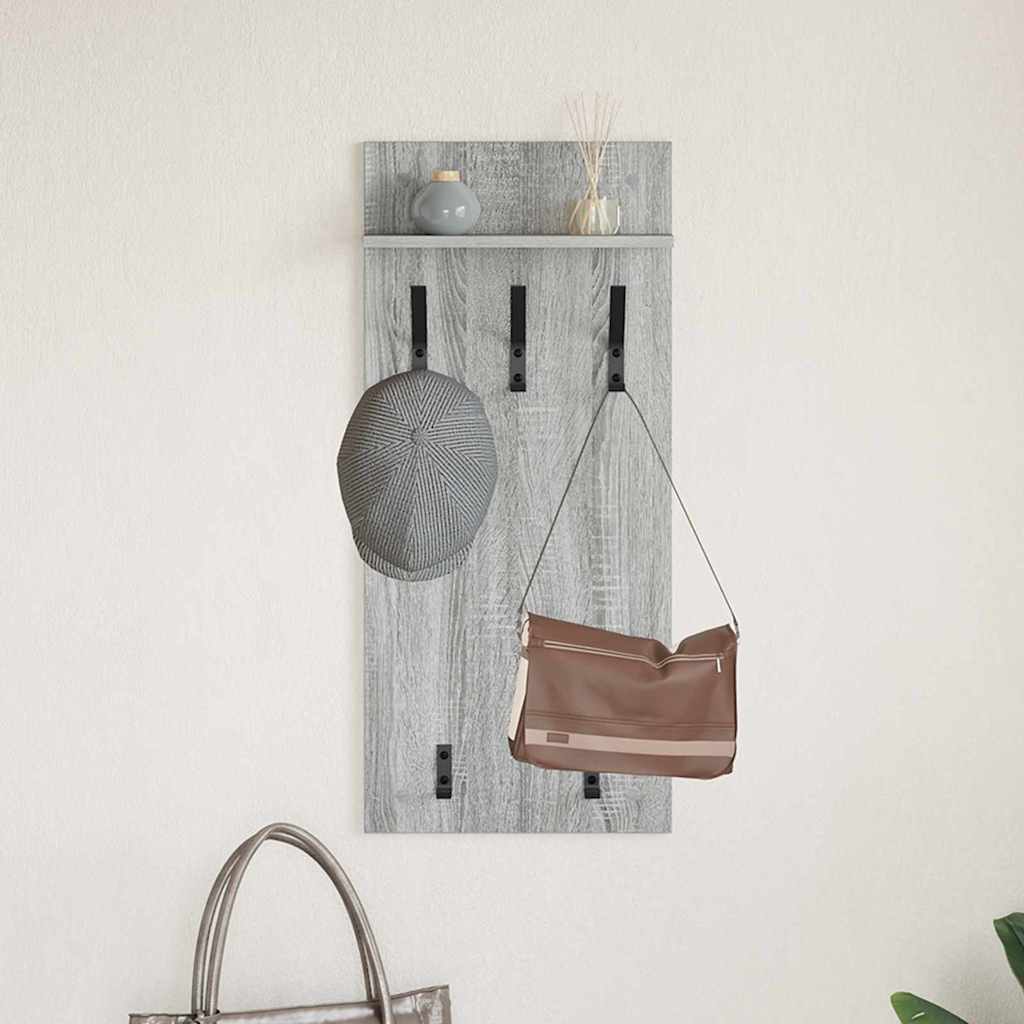 Porte-manteau mural avec étagère Sonoma gris 90 x 40 x 10 cm