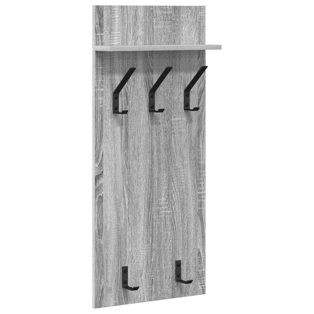 Porte-manteau mural avec étagère Sonoma gris 90 x 40 x 10 cm