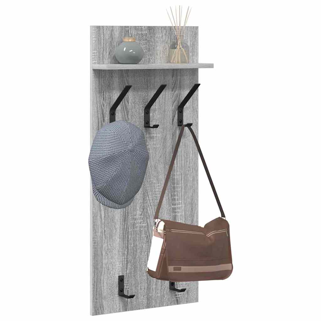Porte-manteau mural avec étagère Sonoma gris 90 x 40 x 10 cm