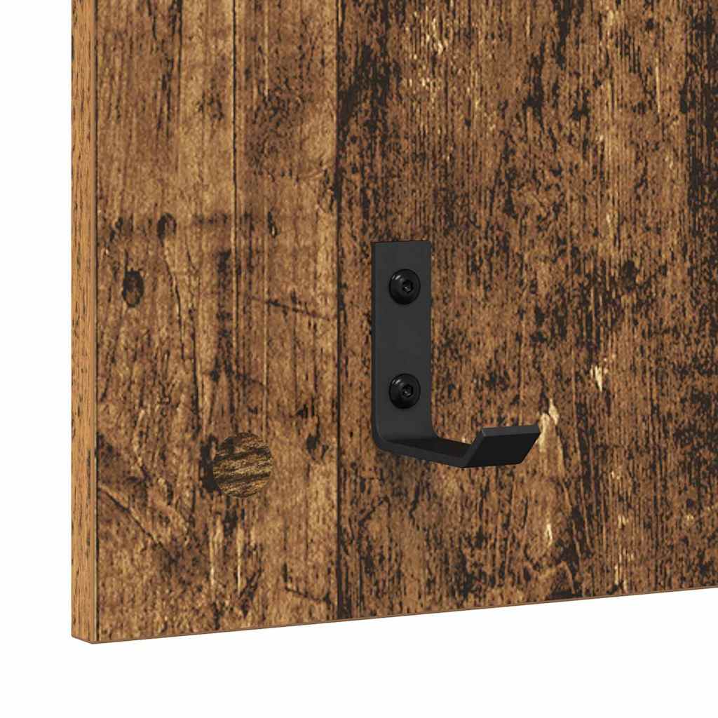 Porte-manteau mural avec étagère Bois ancien 90 x 40 x 10 cm