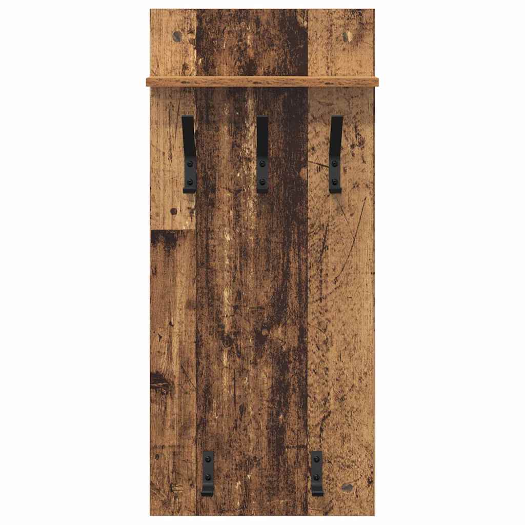 Porte-manteau mural avec étagère Bois ancien 90 x 40 x 10 cm