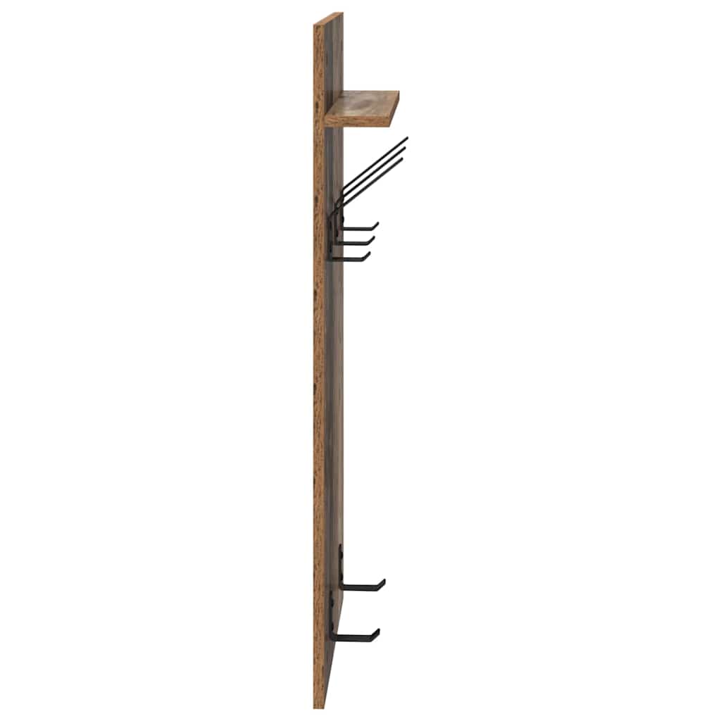 Porte-manteau mural avec étagère Bois ancien 90 x 40 x 10 cm