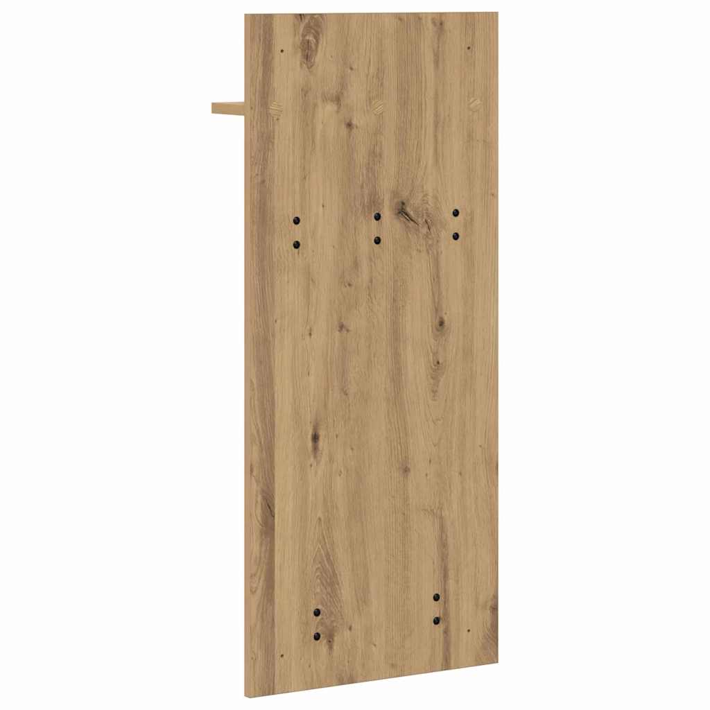 Porte-manteau mural chêne artisanal 90 x 40 x 10 cm
