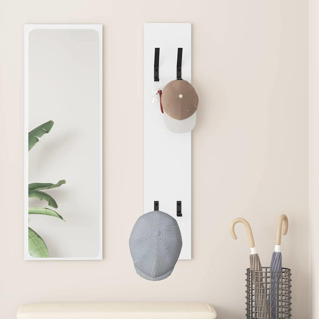 Porte-manteau mural Blanc 20 x 1.5 x 100 cm Bois d'ingénierie
