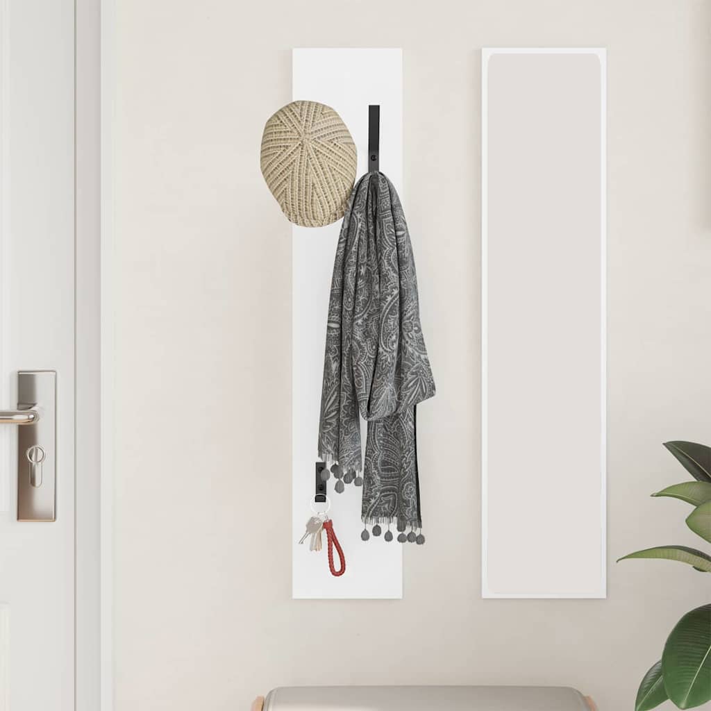 Porte-manteau mural Blanc 20 x 1.5 x 100 cm Bois d'ingénierie